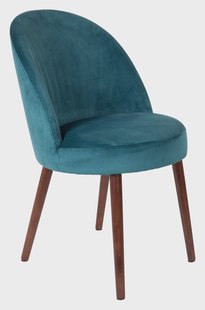 Dutchbone Eetkamerstoel 'Barbara' Velvet, kleur Petrol