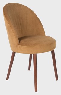 Dutchbone Eetkamerstoel 'Barbara' Velvet, kleur Camel