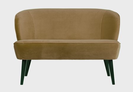 WOOOD Bankje 'Sara' Velvet, kleur Army