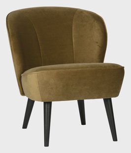 WOOOD Fauteuil 'Sara' Velvet, kleur Army