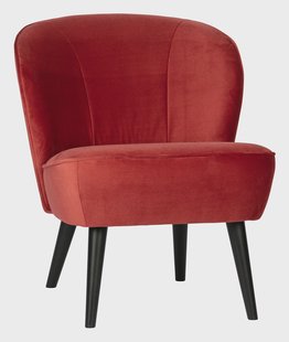 WOOOD Fauteuil 'Sara' Velvet, kleur Raspberry