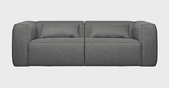 WOOOD Bank 'Bean' 3,5-zits, kleur Middengrijs