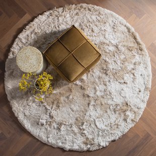 WOOOD Rond Vloerkleed 'Praline' Ø200cm, kleur Nougat