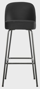 WOOOD Barkruk 'Vogue' (zithoogte 80cm) Velvet, kleur Zwart