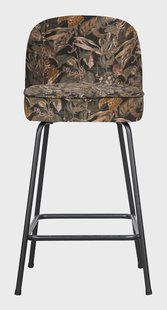 WOOOD Barkruk 'Vogue' (zithoogte 65cm) Velvet, kleur Bouquet Zwart
