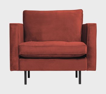 WOOOD Fauteuil 'Rodeo' Classic, Velvet, kleur Chestnut