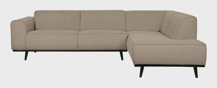 WOOOD Hoekbank 'Statement' Rechts, Bouclé, kleur Beige