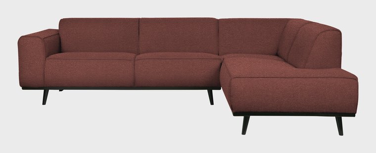 WOOOD Hoekbank 'Statement' Rechts, Bouclé, kleur Chestnut