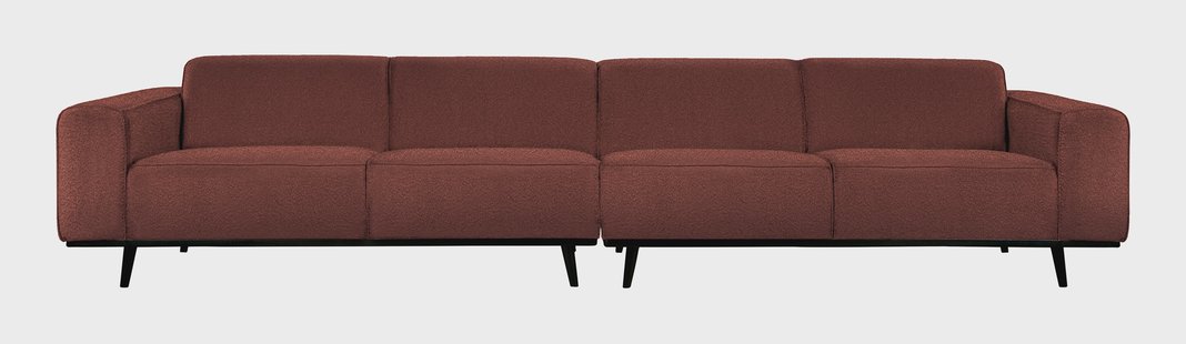 WOOOD Bank 'Statement' 4-zits XL, Bouclé, kleur Chestnut