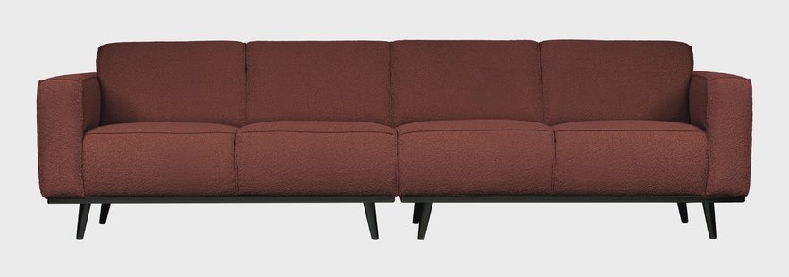 WOOOD Bank 'Statement' 4-zits, Bouclé, kleur Chestnut