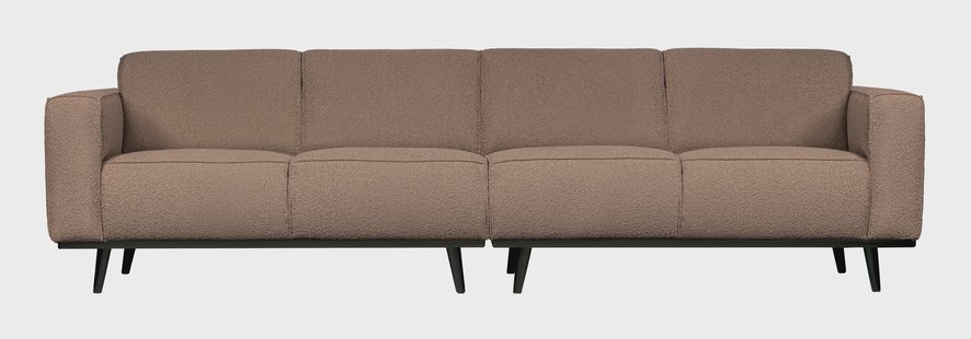 WOOOD Bank 'Statement' 4-zits, Bouclé, kleur Nougat