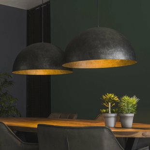 Hanglamp 'Dome' 2-lamps, Ø60cm, kleur Charcoal