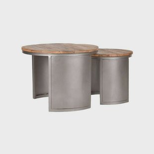 LABEL51 Salontafel 'Bunch', Set van 2, kleur Grijs