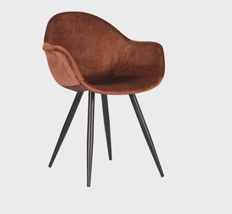 LABEL51 Eetkamerstoel 'Forli', Velvet, kleur Roest