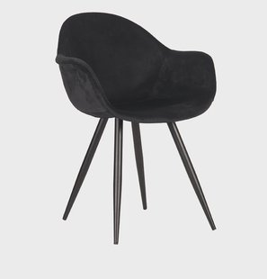 LABEL51 Eetkamerstoel 'Forli', Velvet, kleur Zwart