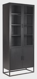 LABEL51 Vitrinekast 'Level', Metaal, 80 x 40 x 190cm, kleur Zwart