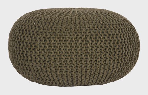 LABEL51 Poef 'Knitted', 70 x 35cm, kleur Groen