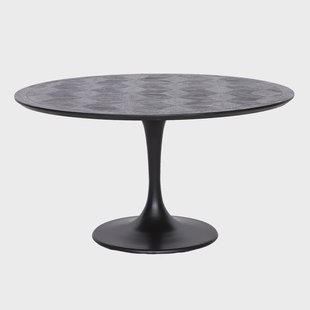 Richmond Ronde Eettafel 'Blax' Ø140cm, Eikenhout en staal, kleur zwart