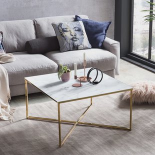 Artistiq Vierkante Salontafel 'Chloè' Wit Marmerlook