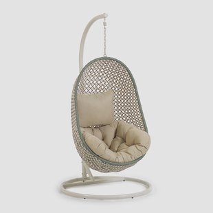 Kave Home Hangstoel met standaard 'Cira' kleur Groen/Beige