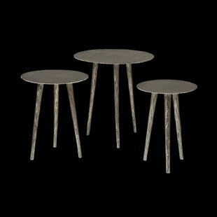 RENEW Bijzettafel 'Liam' Set van 3 stuks, kleur Zilver