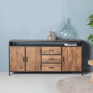 LivingFurn Dressoir 'Sturdy' kleur Naturel / Zwart, 180 cm