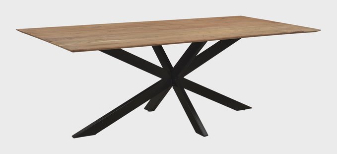 LivingFurn Eettafel 'Oslo' Mangohout, kleur Naturel, 200 x 100cm