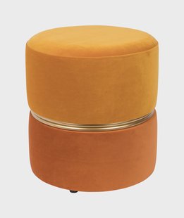 ZILT Poef 'Bubbly', Velvet, kleur Oranje