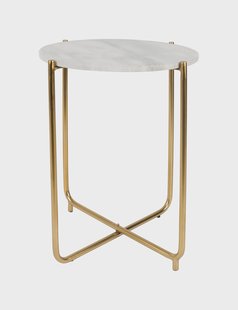 ZILT Bijzettafel 'Valdemar' Marmer, 45cm, kleur Wit
