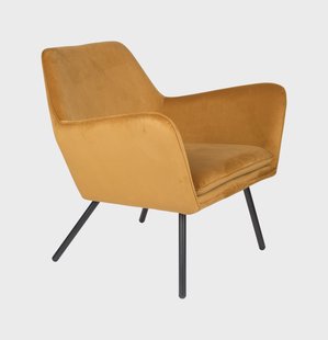 ZILT Fauteuil 'Bon', Velvet, kleur Goud