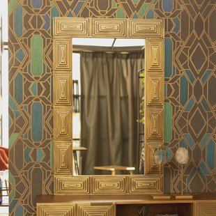 Dutchbone Spiegel 'Volan' mangohout, 110x70cm, kleur goud