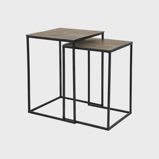 Richmond Salontafel 'Finn' Set van 2 stuks, kleur Champagne Gold