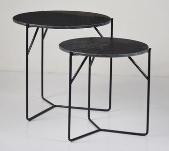 Livingfurn Bijzettafel 'Mason' Set van 2 stuks, kleur Zwart