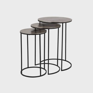 Richmond Salontafel 'Nolan' Set van 3 stuks, kleur Champagne Gold