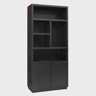 Richmond Boekenkast 'Oakura' Eikenhout, 220 x 100cm, kleur zwart