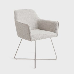 Jesper Home Eetkamerstoel 'Hofu' Cross Steel, kleur Checkers Charm