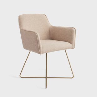 Jesper Home Eetkamerstoel 'Hofu' Cross Gold, kleur Wild Walnut