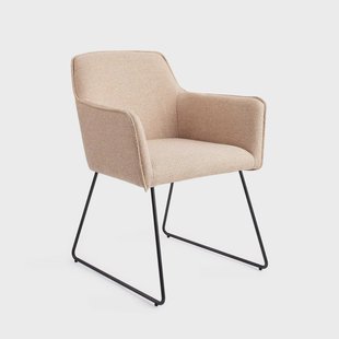 Jesper Home Eetkamerstoel 'Hofu' Slide Black, kleur Wild Walnut