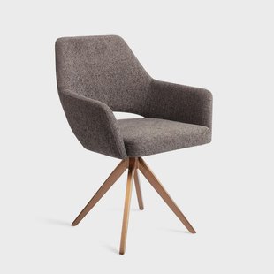 Jesper Home Eetkamerstoel 'Yanai' Turn Rose Gold, kleur Amazing Grey