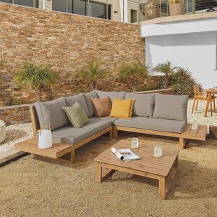 Kave Home Loungeset 'Flaviina' Massief Acaciahout