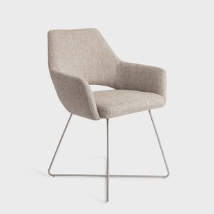 Jesper Home Eetkamerstoel 'Yanai' Cross Steel, kleur Biscuit Beach