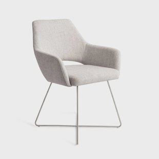 Jesper Home Eetkamerstoel 'Yanai' Cross Steel, kleur Pigeon