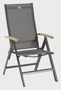 Hartman Verstelbare Tuinstoel 'Aruba' Teakhout, kleur Antraciet