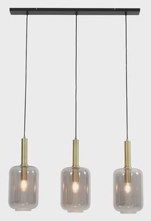Light & Living Hanglamp 'Lekar' 3-Lamps, Antiek Brons/Smoke