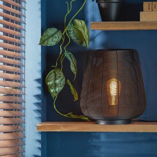 Light & Living Tafellamp 'Adeta' 29cm, mat zwart