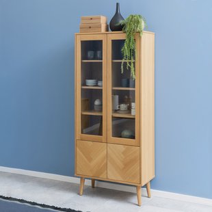 Bendt Vitrinekast 'Ebbe' Visgraat Eiken, 80 x 178cm