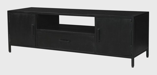 Livingfurn TV-meubel 'Kala' Mangohout 160cm, kleur zwart