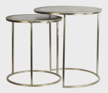 Light & Living Bijzettafel 'Talca' Set van 2 stuks, 40/50cm, kleur Lichtgoud