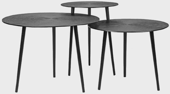 LABEL51 Salontafel 'Nobby' Set van 3 stuks, kleur Zwart