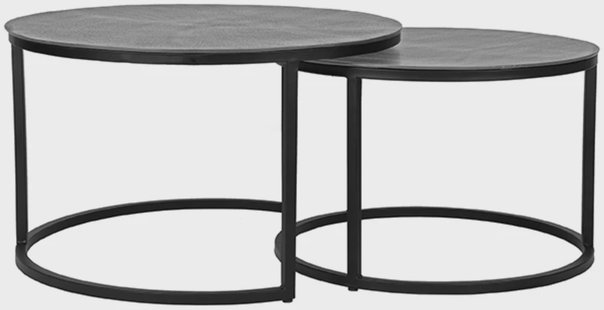 LABEL51 Salontafel 'Grand' Set van 2 stuks, kleur Grijs